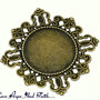 Base per cammeo/cabochon ovale filigranato bronzo (42x42mm) (Cod.11964)