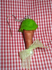orecchino con cono gelato verde