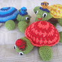 Gruppo di 4 tartarughe varie misure e fiorellini vari colori.