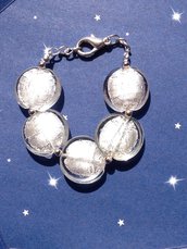 LUCE:bracciale con perle schiacciate in vetro di Murano. 