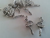 Charms ballerina color argento mm 31x13,5