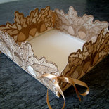 Vassoio decorativo metallo argentato portagioie motivo corno d'alce