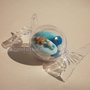 confetti decorati in astuccio a forma di caramella per nascita o battesimo