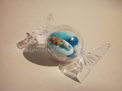 confetti decorati in astuccio a forma di caramella per nascita o battesimo