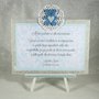 Targhetta con orsetto versione azzurro - regalo bomboniera madrina padrino Battesimo