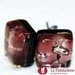 Cubo Macchia Rosso - Orecchini in vetro di Murano fatti a mano
