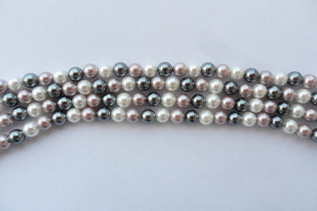 Perle di fiume tris di colori misto 4mm 50 pz Materiali Bigiott