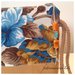Pochette in cotone fantasia floreale sui toni dei marron ,senape ed azzurro 