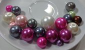 20 Perle Vetro Smaltato Mix di Colori