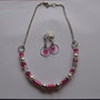 Collana girocollo fucsia argento