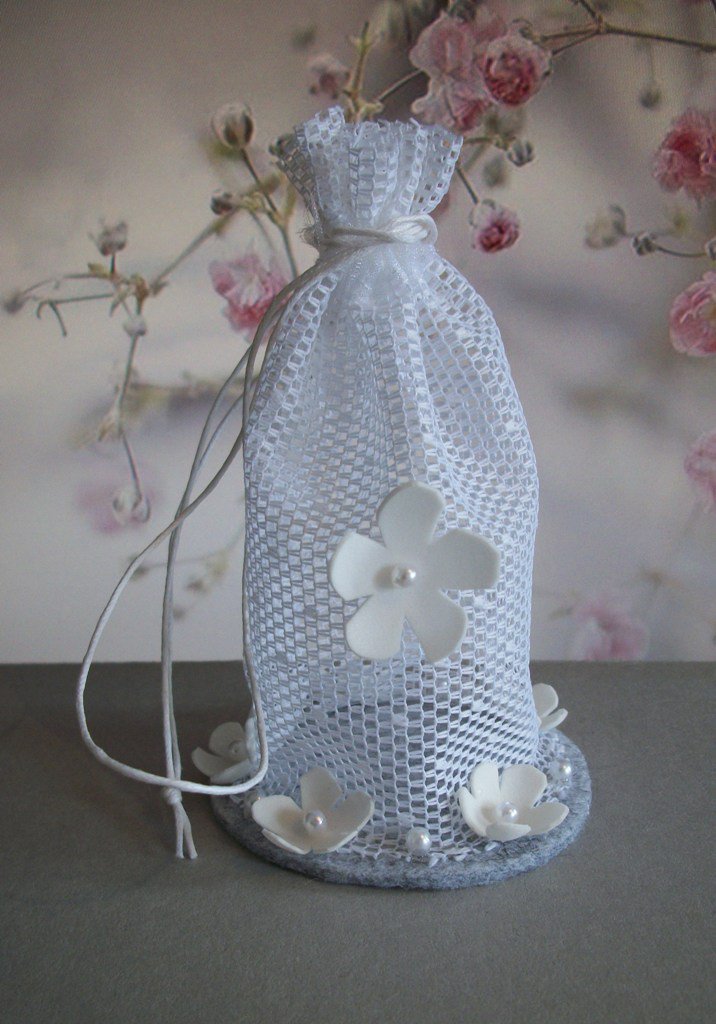 SALADOCY 50 Pezzi Bianco Fiocchi per Auto, Fiocchi Decorativi, Fatti a Mano, per Matrimonio e Auto Sposi, Bomboniere, Chiesa, Casa, Legati a Mano