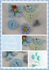 Bottoni Artigianali "Azur Bouquet"