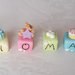 cake topper cubi con orsetti multicolor personalizzato THOMAS - 6 lettere 6 cubi