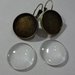 8 (4 paia) Base Orecchini per Cabochon e 10 Cabochon in vetro trasparente