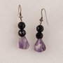 Orecchini in ametista viola e onice nero fatto a mano - earrings purple amethyst and black onyx handmade.