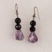 Orecchini in ametista viola e onice nero fatto a mano - earrings purple amethyst and black onyx handmade.