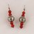 Orecchini in madrepora e sfere d'argento fatti a mano - madrepora earrings and silver beads handmade.