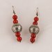 Orecchini in madrepora e sfere d'argento fatti a mano - madrepora earrings and silver beads handmade.