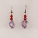 Orecchini con ametista viola e corallo rosso fatti a mano - earrings with purple amethyst and red coral handmade.
