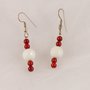 Orecchini in agata bianca e corallo rosso fatti mano - earrings in white agate and red coral hand made.