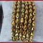 PERLINE CRISTALLO A GOCCIA SFACCETTATO  ORO METALLIZZATO 8 MM PER 6 MM 25 PZ