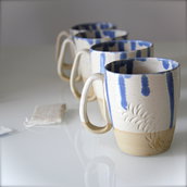 RISERVATO ILARIA!  Tazze in ceramica per thè, caffelatte, cappuccino. Set di 4