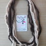 Collana in fettuccia marrone e beige