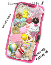 Cover SAMSUNG GALAXY S6 A libro! Cioccolato, oreo, biscotti, miniature, kawaii, cookie, mongolfiera, pastel goth