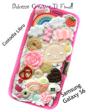 Cover SAMSUNG GALAXY S6 A libro! Gatto - Cioccolato, oreo, biscotti, miniature, kawaii, cookie, mongolfiera, pastel goth