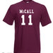 T-shirt Teen Wolf Stilinski 24 McCall 11 Rosso Bordeaux
