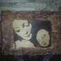 Pirografia Madonna con Bambino