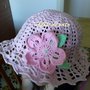 Cappello  bambina in cotone rosa