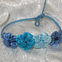 Braccialetto kanzashi colore blu azzurro 