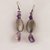Orecchini con ametrina e ametista con ovali in argento fatti a mano - ametryne and amethyst earrings with oval silver handmade.