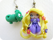 Orecchini Rapunzel in Fimo kawaii