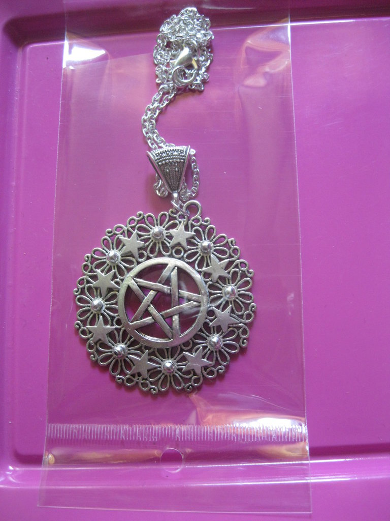 Ciondolo Pentagramma In Argento Sterling 925 – Charm Con Anello Per Gioielli