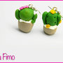 Orecchini Fimo Pianta Grassa Cactus kawaii