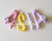 Ghirlanda di lettere di stoffa imbottite 'Asia': una decorazione di cotone per la sua cameretta!