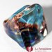 Anello Cubo Calcedonio azzurro in vetro di Murano fatto a mano