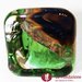 Anello Cubo Calcedonio verde in vetro di Murano fatto a mano