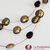 Collana 3 cavi acciaio con perle  oro in vetro di Murano fatto a mano