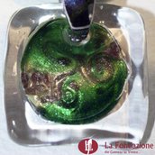 Collana Acquario con conteria  verde in vetro di Murano fatto a mano