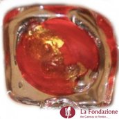 Collana Acquario con conteria  rossa in vetro di Murano fatto a mano