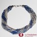 Collana Torchon Maxi Mare  blu e argento in vetro di Murano fatto a mano