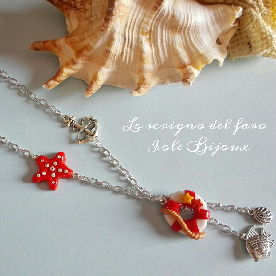 Ciondolo a forma di cuore rosso, collana in cristallo