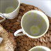 Tazze su ordinazione in ceramica per thè, caffelatte, cappuccino, con gancio per bustina. Set di 4