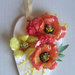 Cuore in legno bianco con fiori in sospeso trasparente "Papaveri"