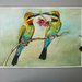 Gli uccelli del paradiso, acquerello , dipinto originale / The birds of paradise, watercolor, original painting