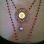 HANDMADE A131 - Necklace rosary - button vintage logo