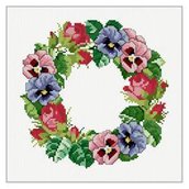 Viola Wreath - Ellen Maurer Stroh - Schema Ghirlanda di Viole - EMS008